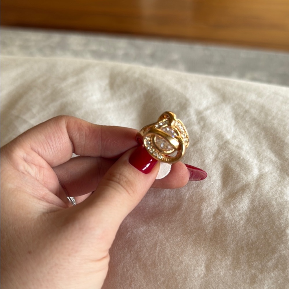 Gold and Silver Heart Design Ring